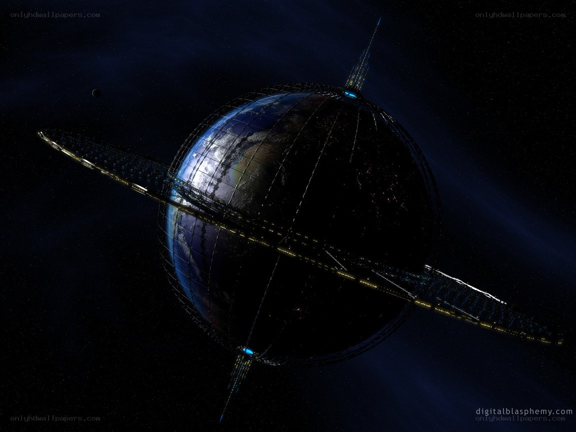 Earth with orbital ring structure