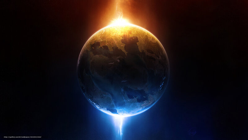 Earth with radiant light