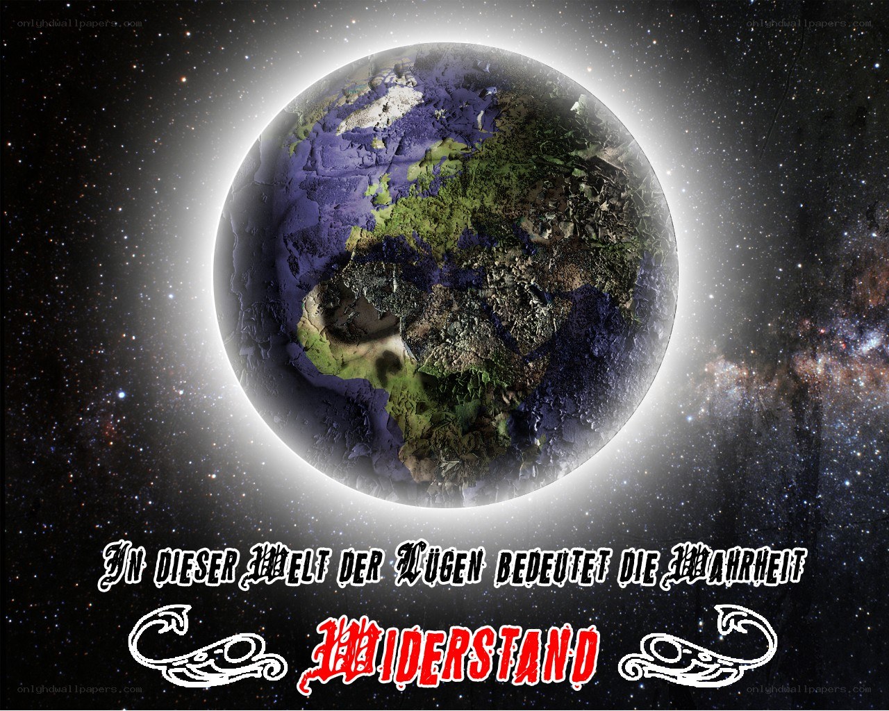 Earth with resistance text