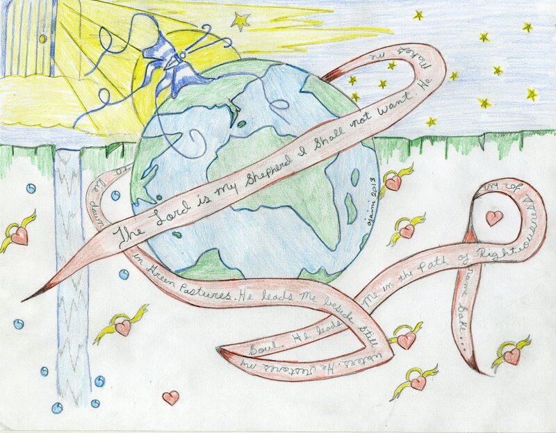Earth with Ribbon