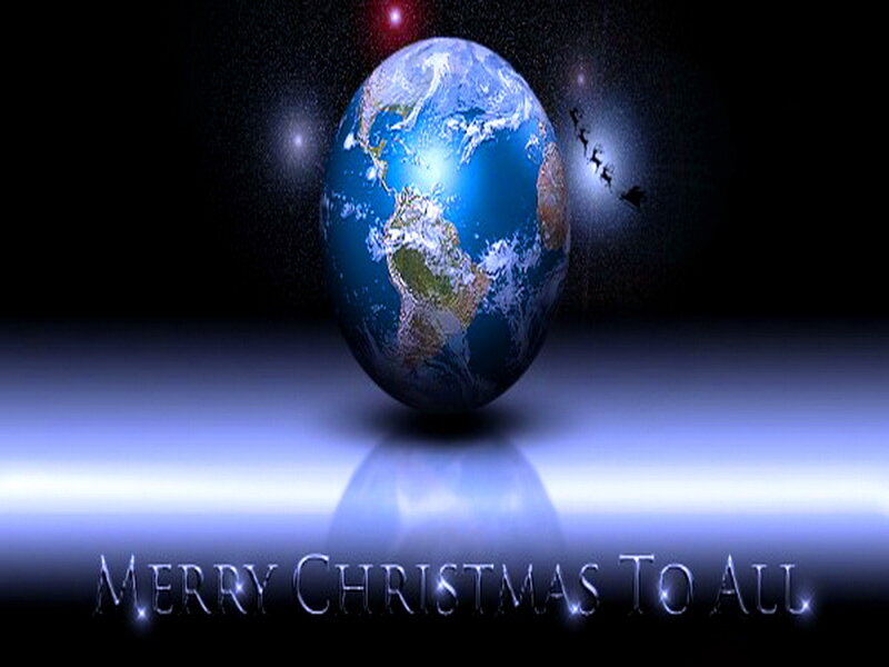 Earth with Santa's Sleigh