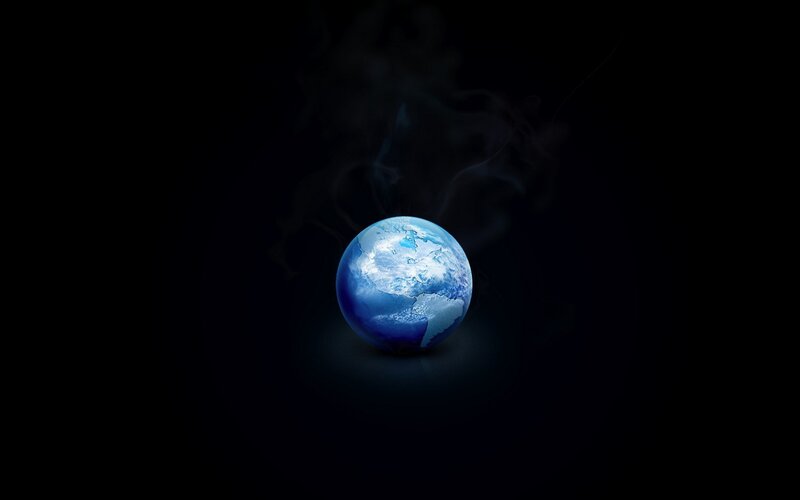 Earth with smoke