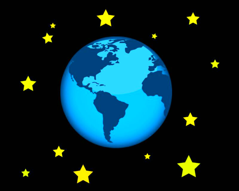 Earth with Stars