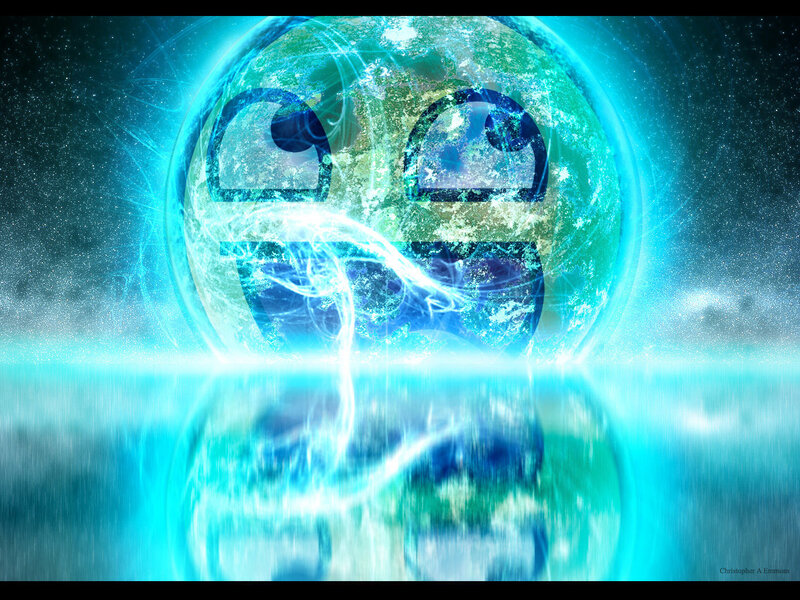 Earth with surprised face