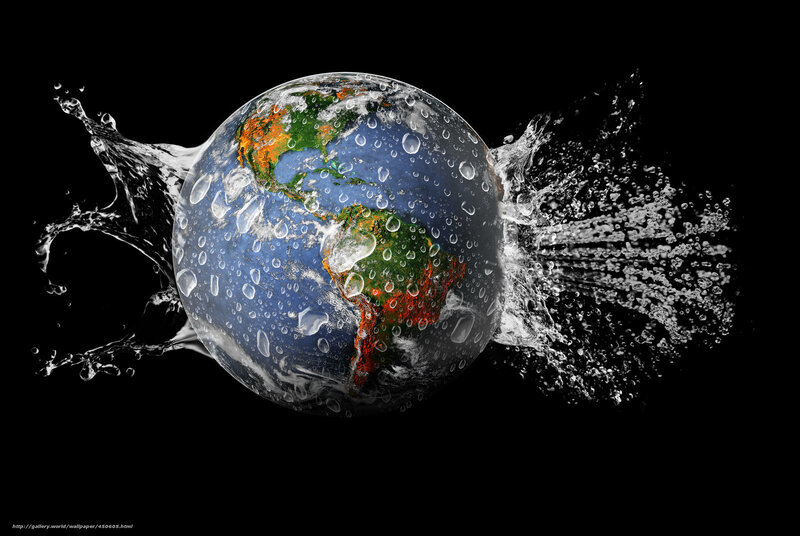 Earth with Water Splashes