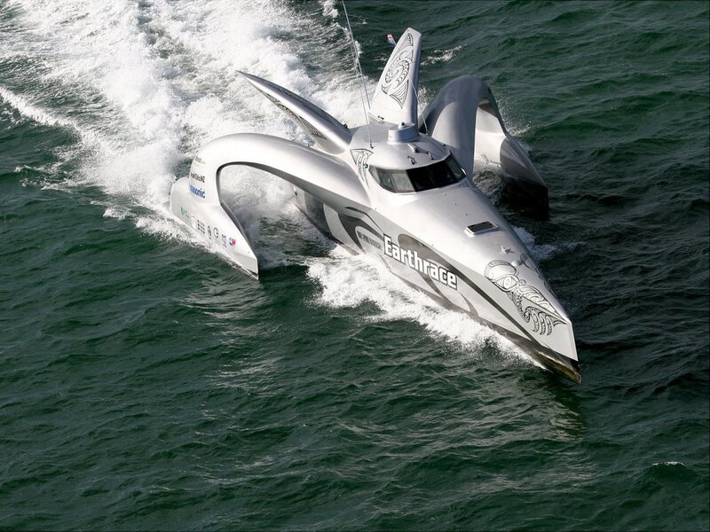 Earthrace speedboat on water