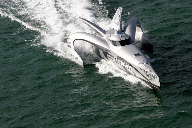 Earthrace speedboat on water