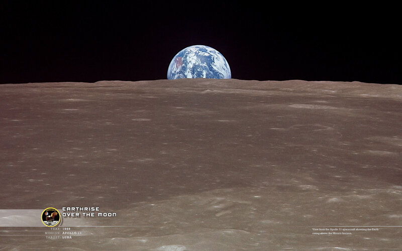 Earthrise over the Moon — Gray