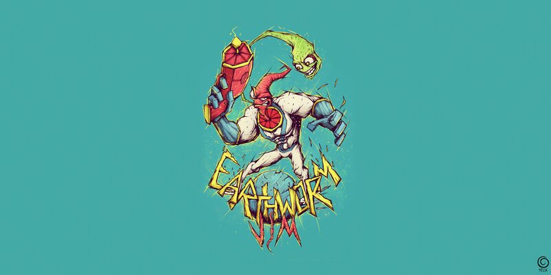 Earthworm Jim Character — Teal