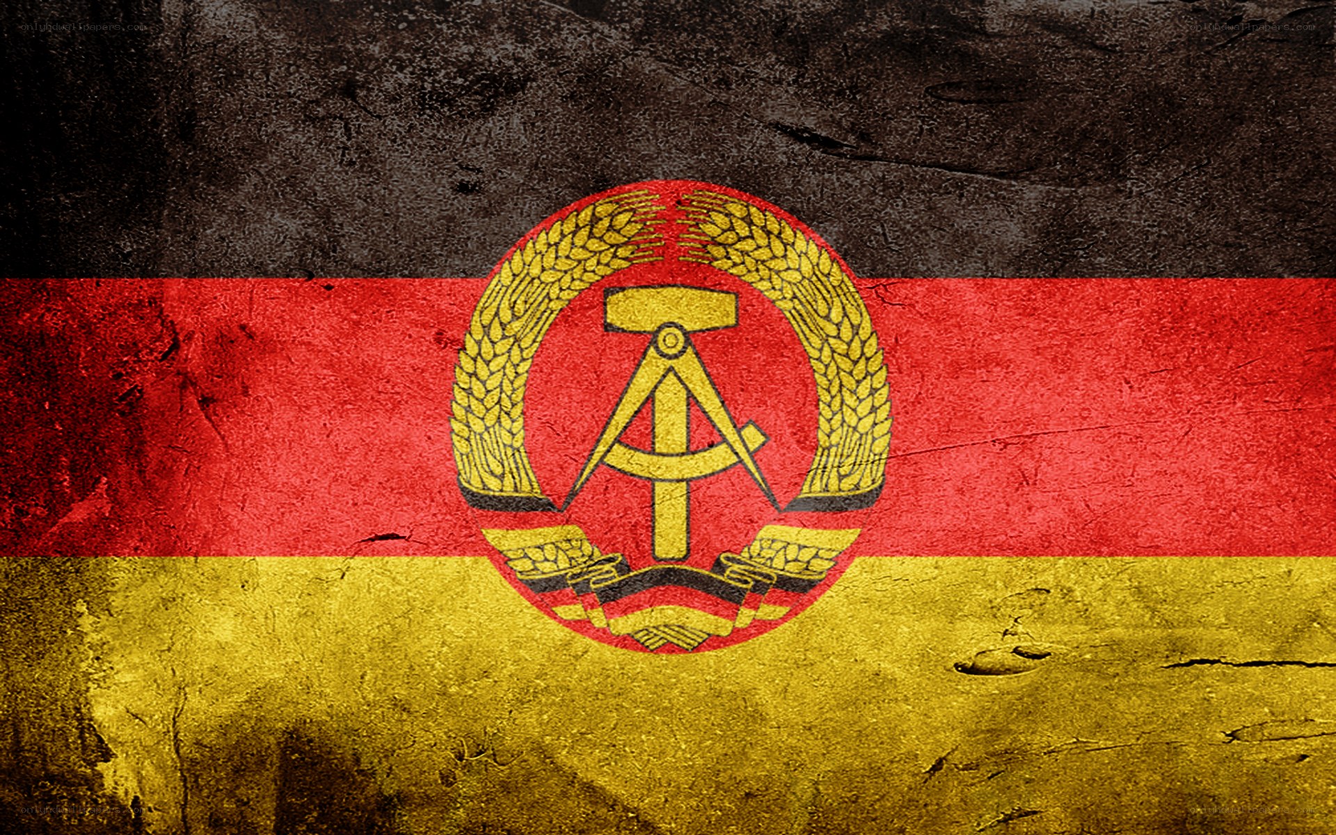East German flag with emblem
