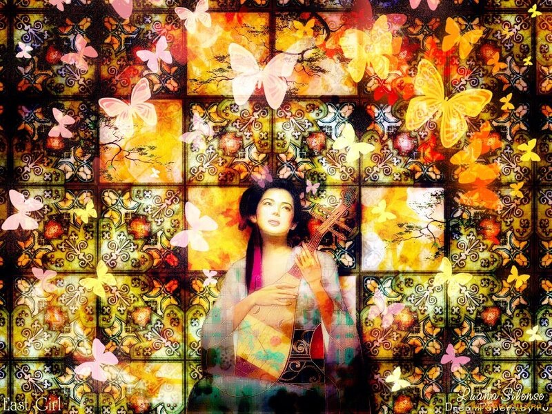 East Girl with Butterflies