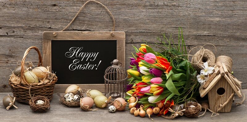 Easter Basket and Flowers — Brown