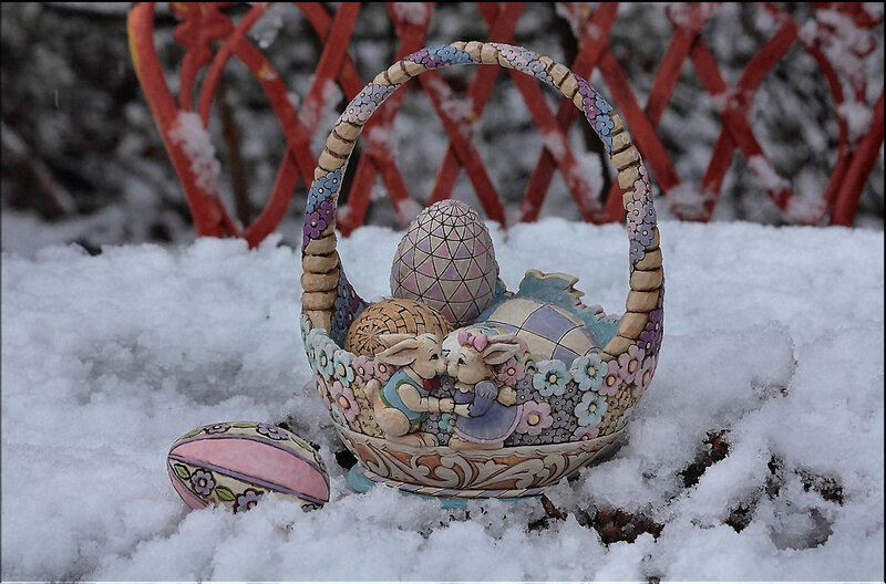 Easter Basket in Snow