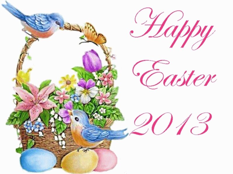 Easter Basket with Birds