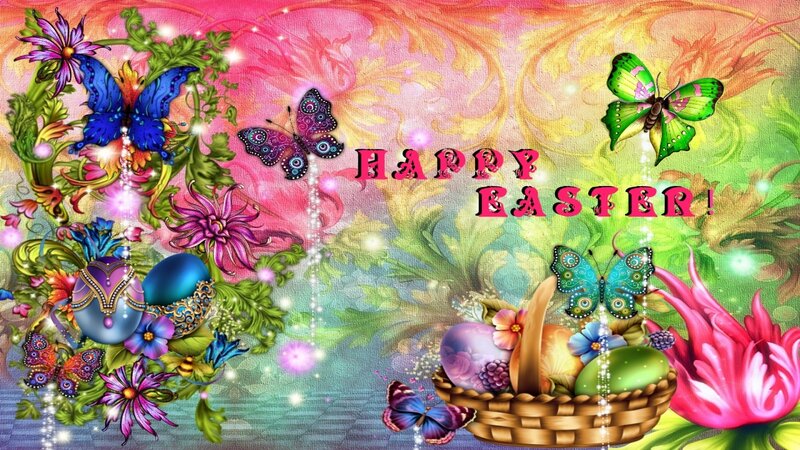 Easter Basket with Butterflies — Pink