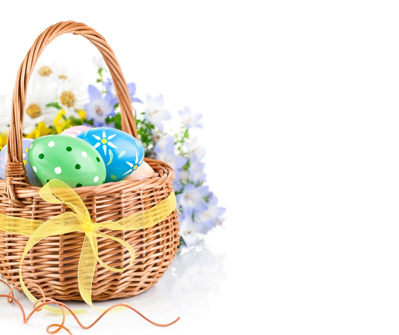 Easter Basket with Eggs — Brown, Festive, Spring