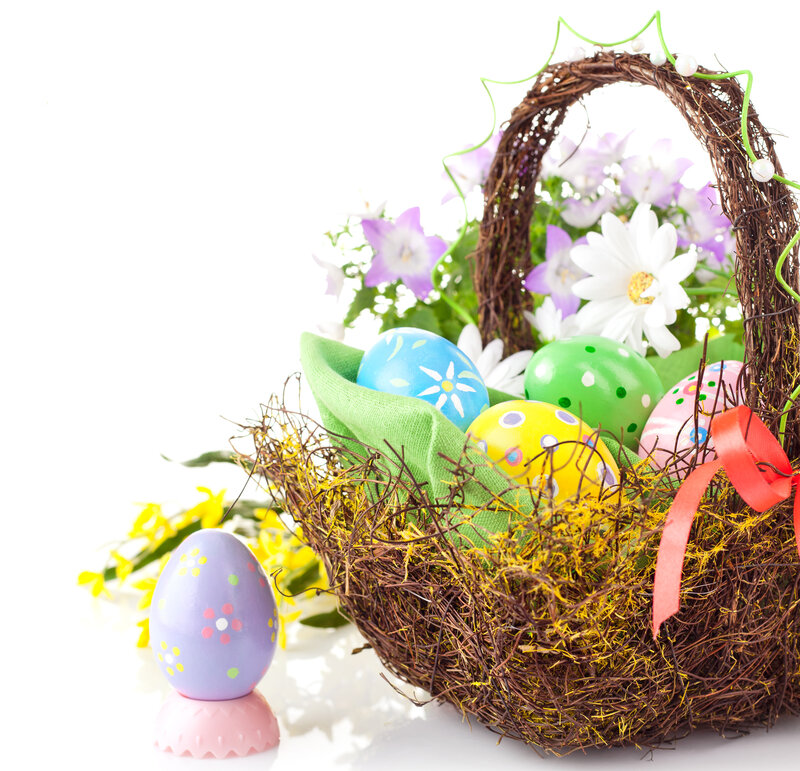 Easter Basket with Eggs — Brown, Festive
