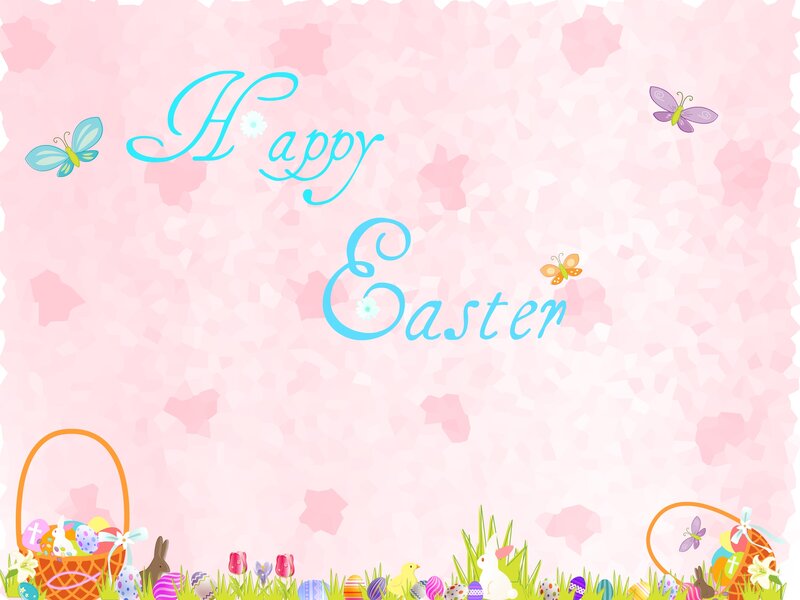 Easter Basket with Eggs — Pink, Cheerful