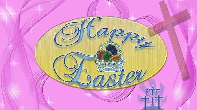 Easter Basket with Eggs — Pink, Festive