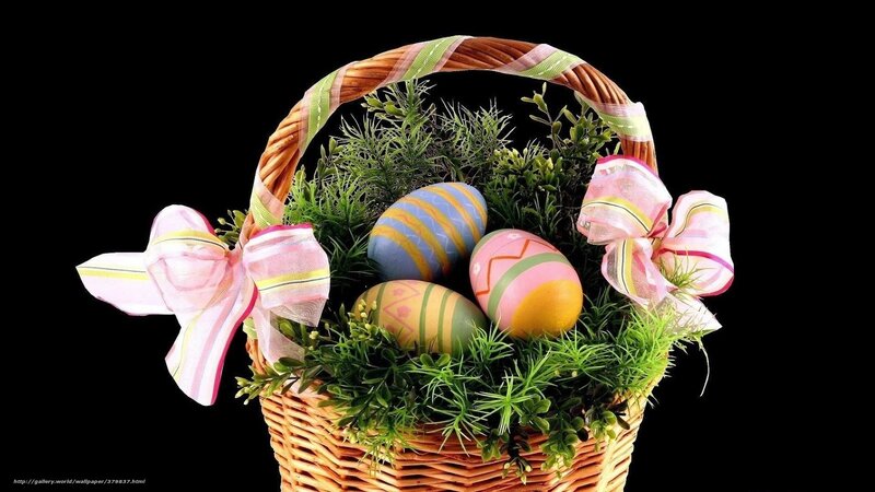 Easter basket with eggs