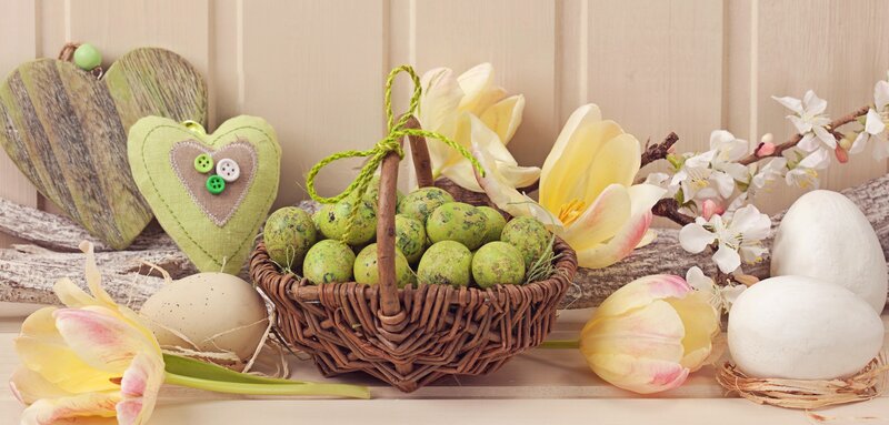 Easter Basket with Eggs — Yellow, Serene