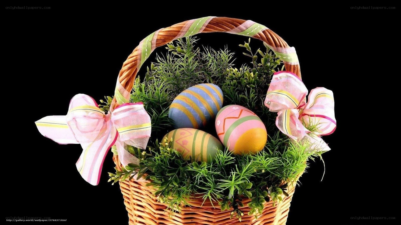 Easter basket with eggs