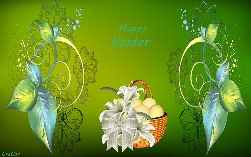 Easter Basket with Lilies