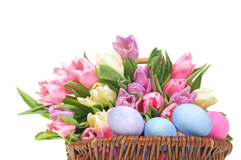 Easter Basket with Tulips