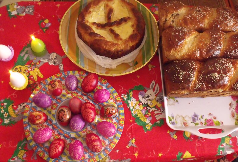 Easter Bread and Eggs — Red
