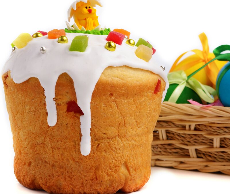 Easter bread with decorative toppings