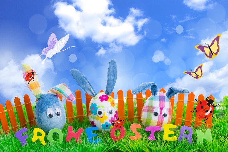 Easter Bunnies in Grass