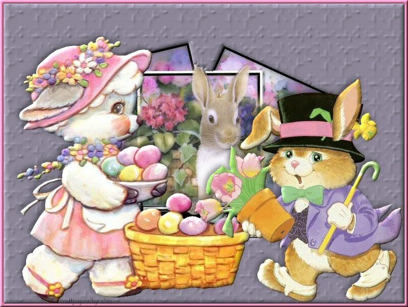 Easter Bunnies with Baskets