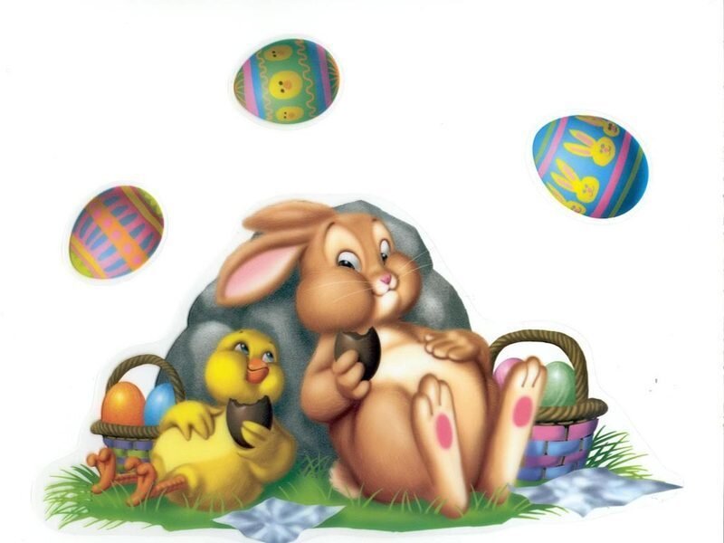 Easter bunny and chick