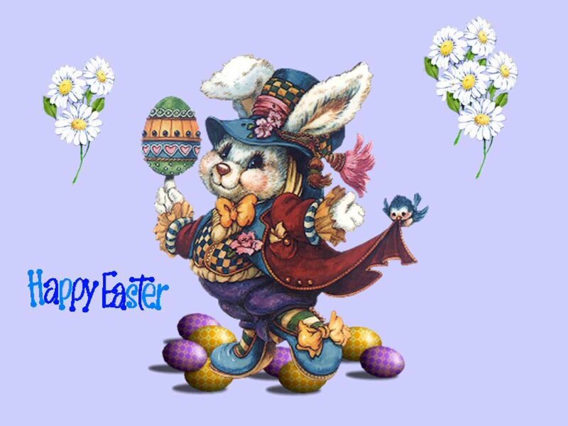 Easter Bunny Character — Purple