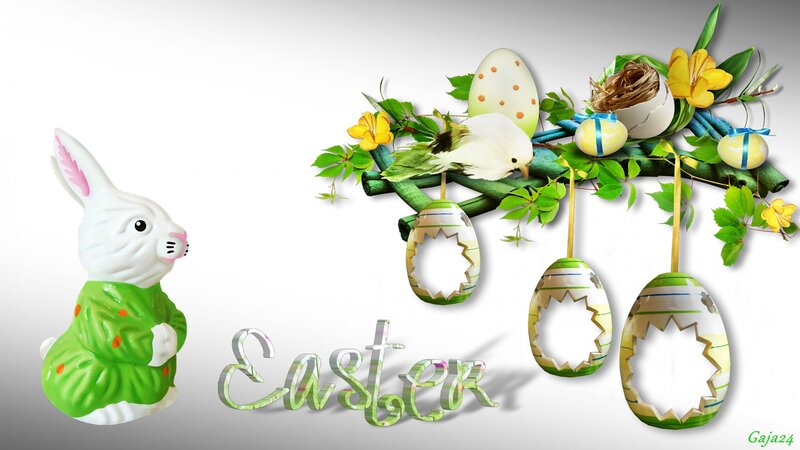 Easter Bunny Figurine — White, Festive
