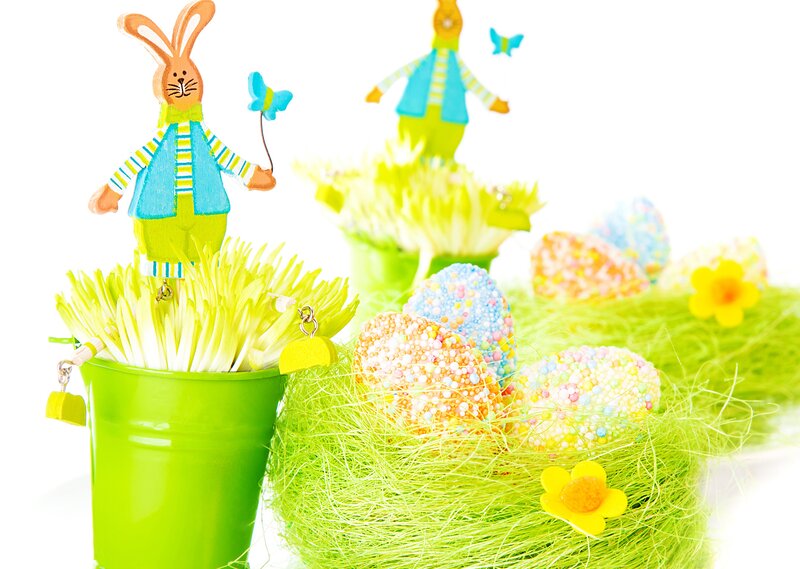 Easter Bunny Figurines — Green, Festive