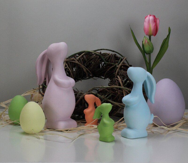 Easter Bunny Figurines — Pink