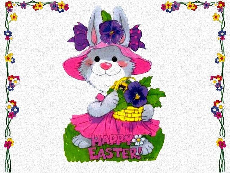 Easter Bunny Holding Basket