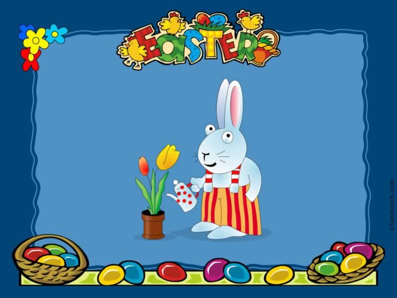 Easter Bunny Watering Plant