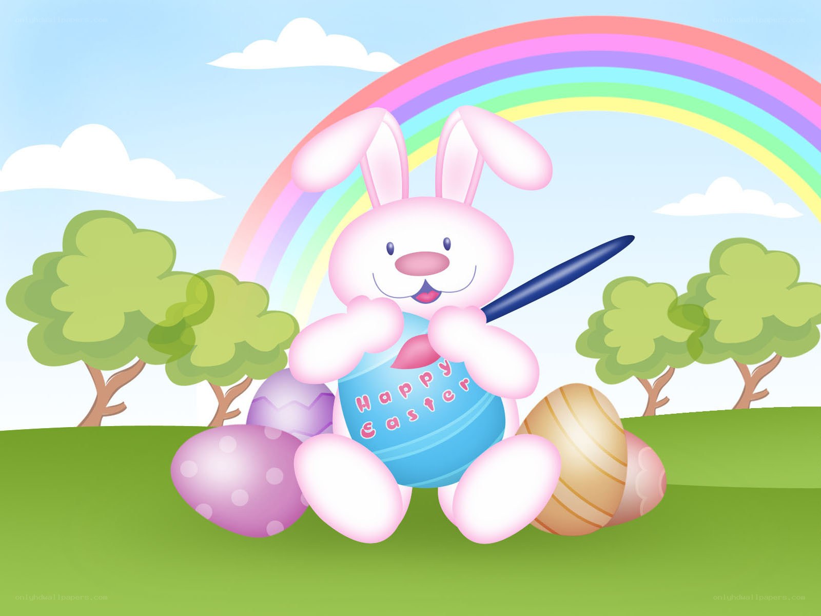 Easter bunny with eggs