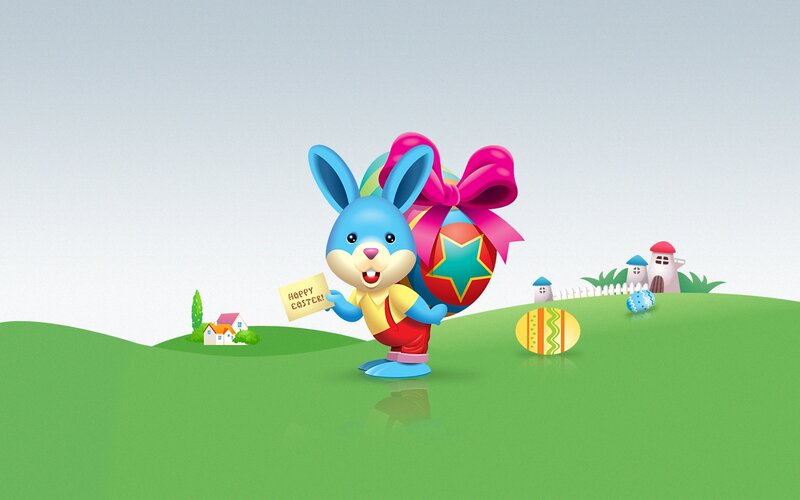 Easter bunny with eggs