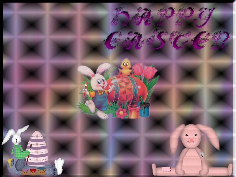 Easter Bunny with Eggs — Purple, Festive