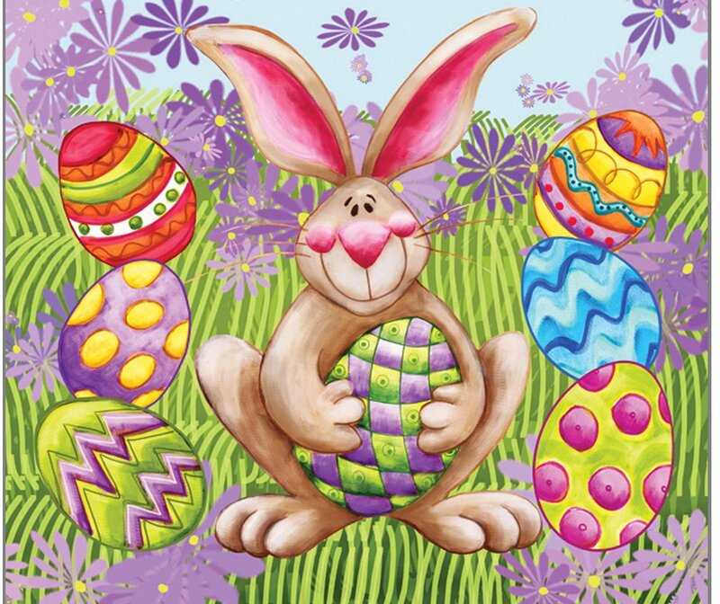 Easter Bunny with Eggs — Purple