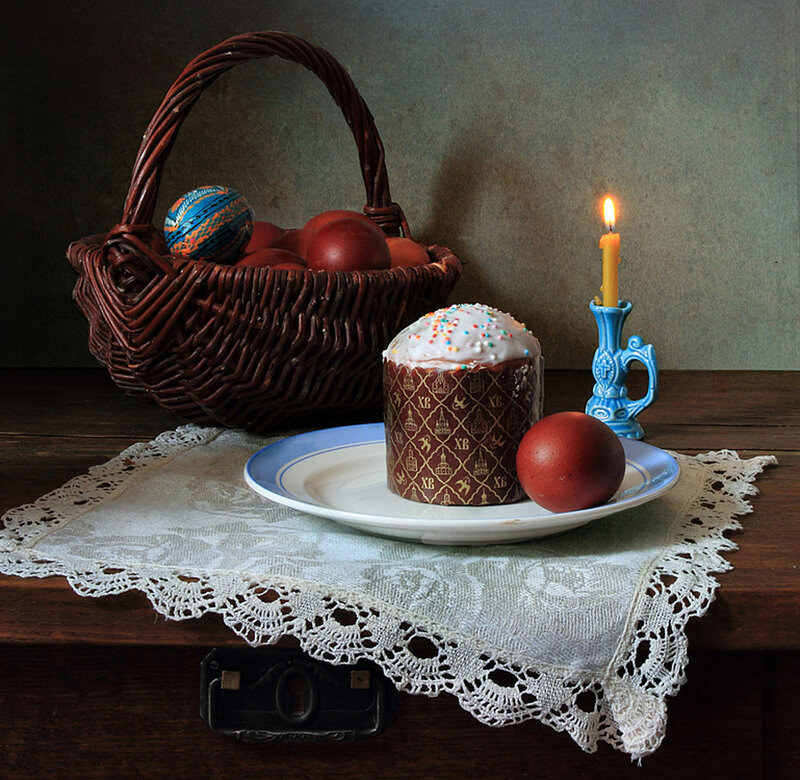 Easter Cake and Eggs