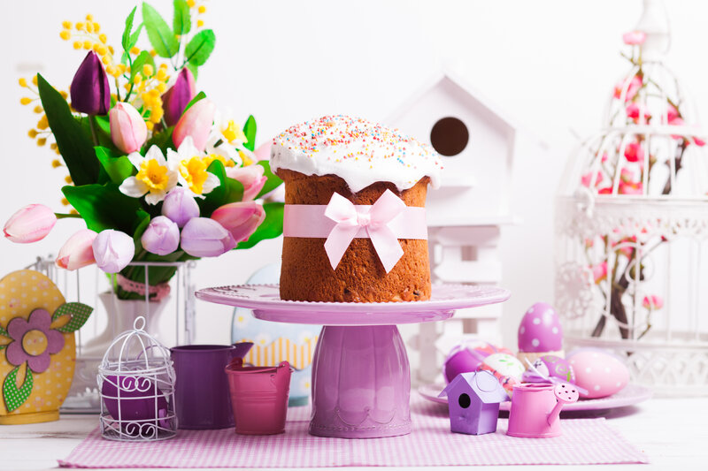 Easter Cake on Stand — Pink