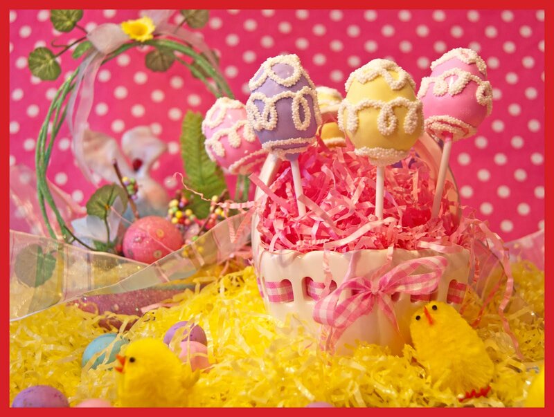 Easter Cake Pops in Basket