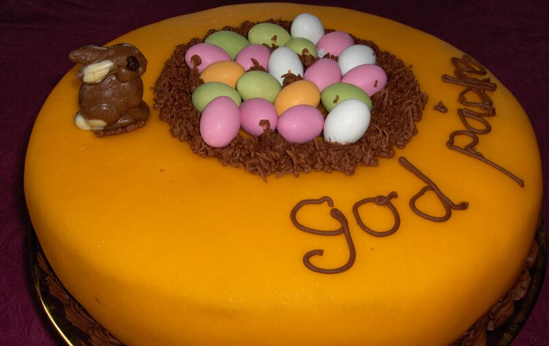 Easter Cake with Chocolate Bunny