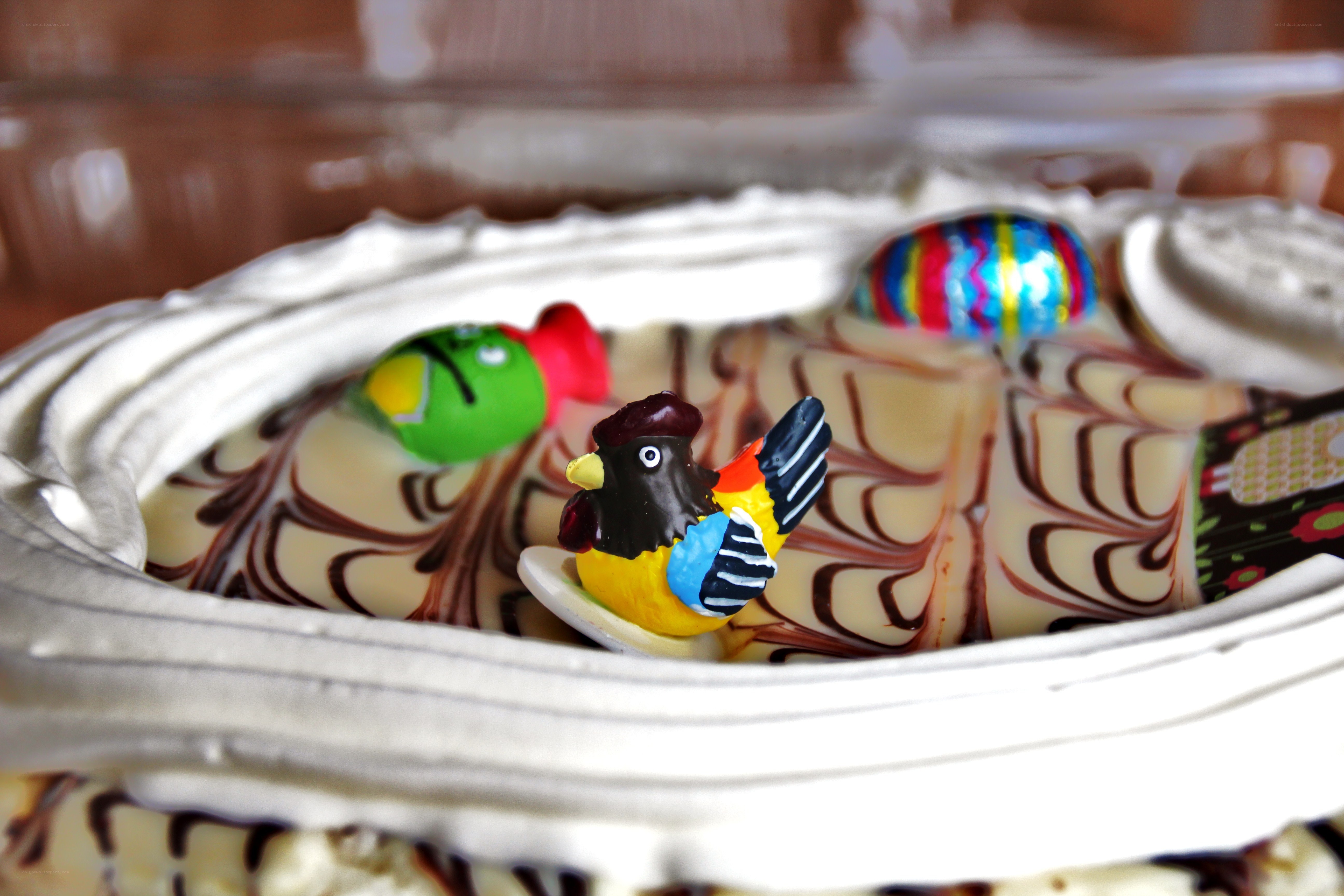 Easter cake with chocolate decorations