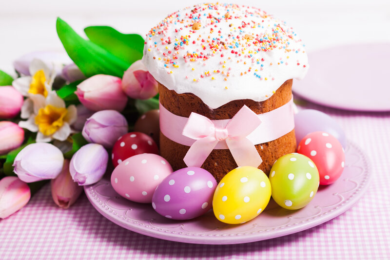 Easter Cake with Eggs — Pink, Festive