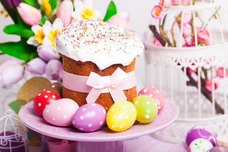 Easter Cake with Eggs — Pink